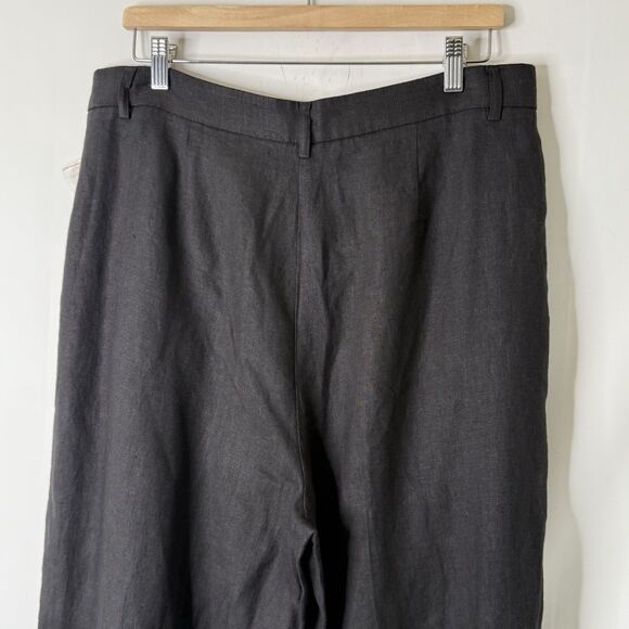 Free People LYLA 100% Linen Trousers 12 Wide Leg Pleated Pintuck Capsule NWT - Picture 4 of 15